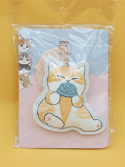 Mofusand - Porte Clé Chat Glace Brodé - Miniso Kawaii Japon
