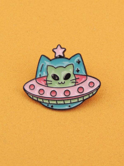 Chat Soucoupe Volante - Pin's Kawaii Chat Trop Cool