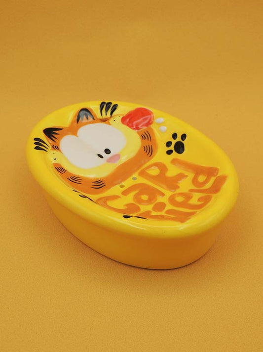 Garfield Porte Savon Jaune - Céramique Vintage Paws