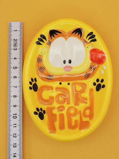 Garfield Porte Savon Jaune - Céramique Vintage Paws