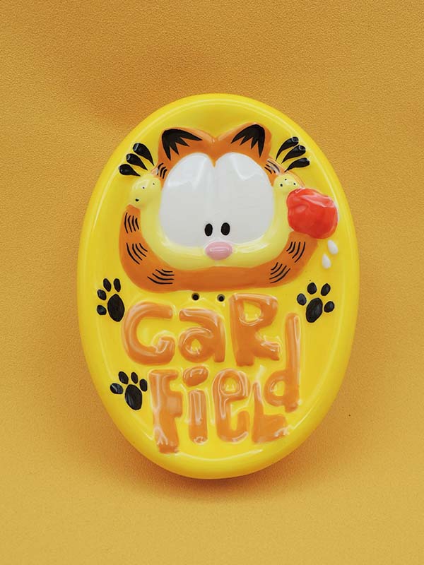 Garfield Porte Savon Jaune - Céramique Vintage Paws