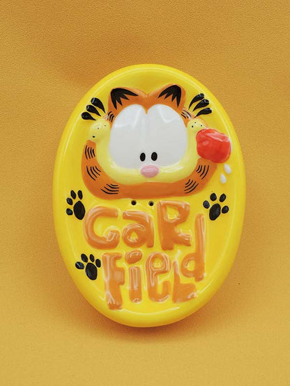 Garfield Porte Savon Jaune - Céramique Vintage Paws