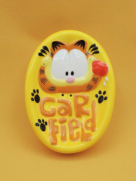 Garfield Porte Savon Jaune - Céramique Vintage Paws