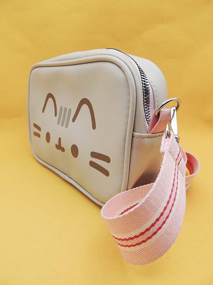 Pusheen - Sac A Main Bandoulière - Tête de Chat Gris Kawaii