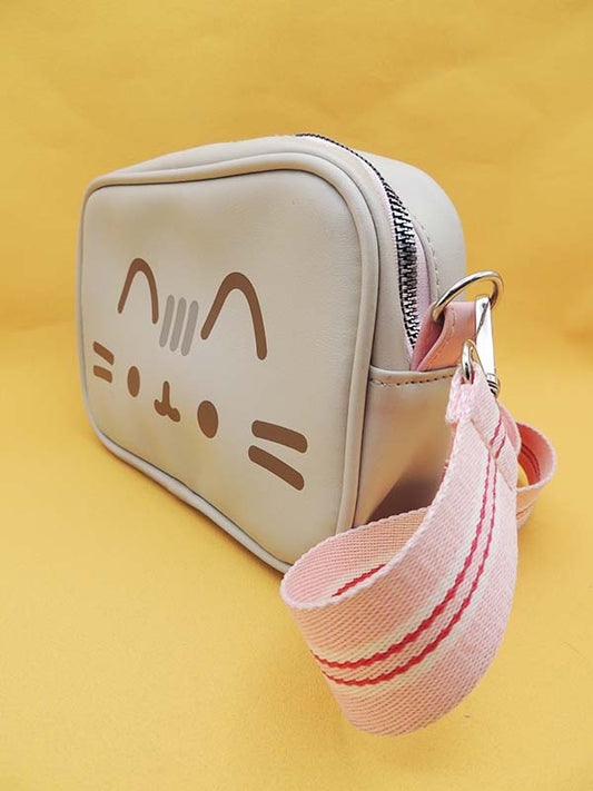 Pusheen - Sac A Main Bandoulière - Tête de Chat Gris Kawaii