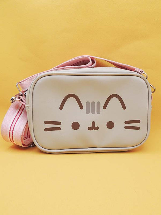Pusheen - Sac A Main Bandoulière - Tête de Chat Gris Kawaii