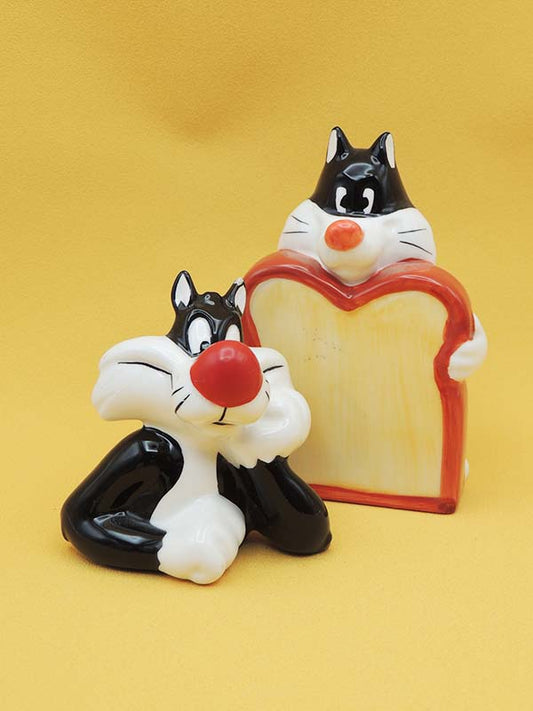 Salière et Poivrière Sylvestre - Tête de Chat Vintage - Warner Bros