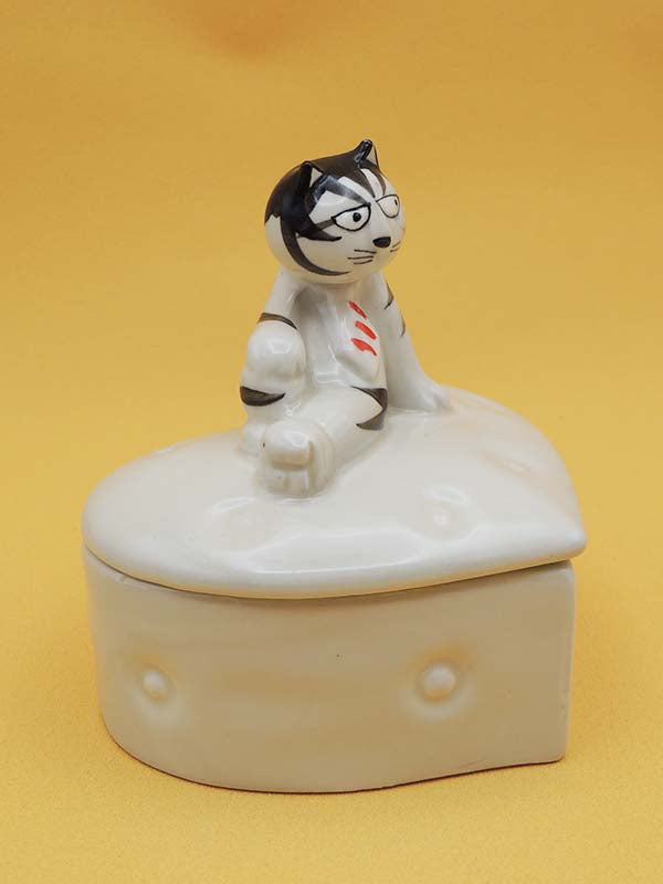 Tom Cat Boîte Cœur - Céramique Vintage - Takahashi San Francisco