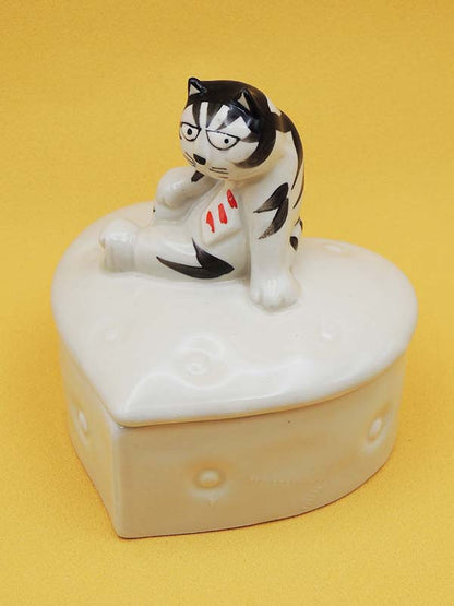 Tom Cat Boîte Cœur - Céramique Vintage - Takahashi San Francisco
