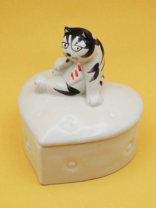 Tom Cat Boîte Cœur - Céramique Vintage - Takahashi San Francisco