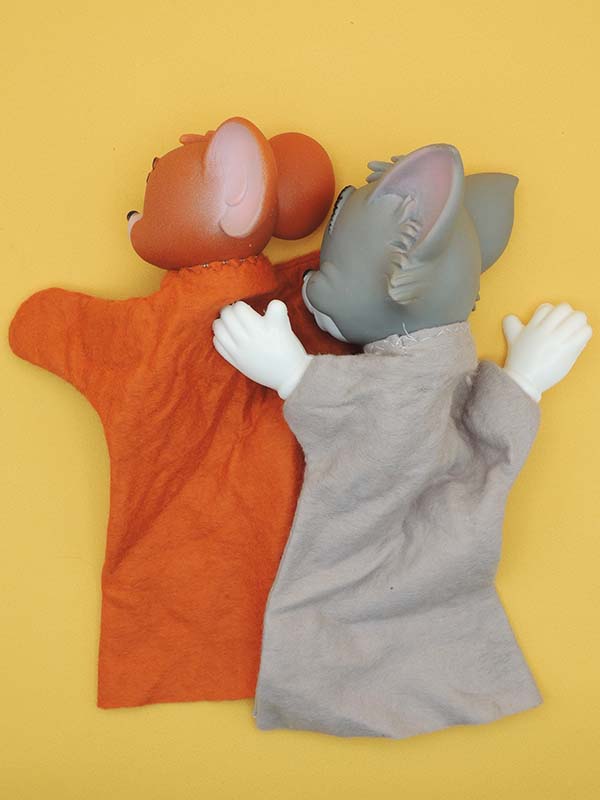 Tom & Jerry - Marionnettes Vintage en Feutrine