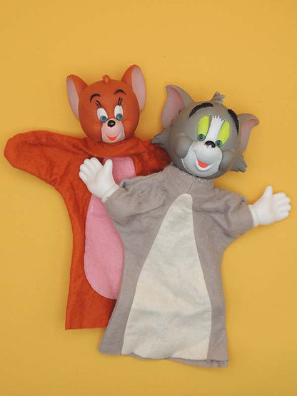 Tom & Jerry - Marionnettes Vintage en Feutrine