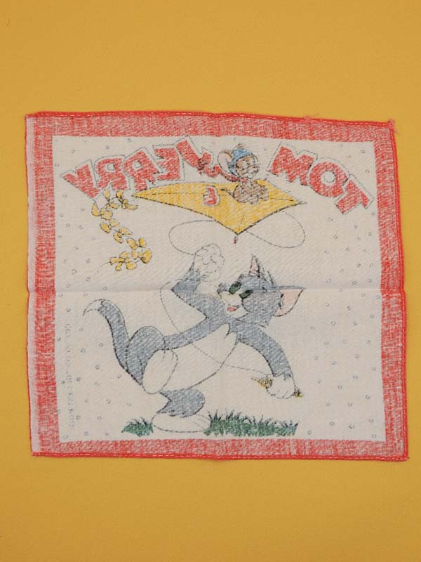 Tom & Jerry - Mouchoir Tissu Imprimé Loew's Rem - Vintage 1987