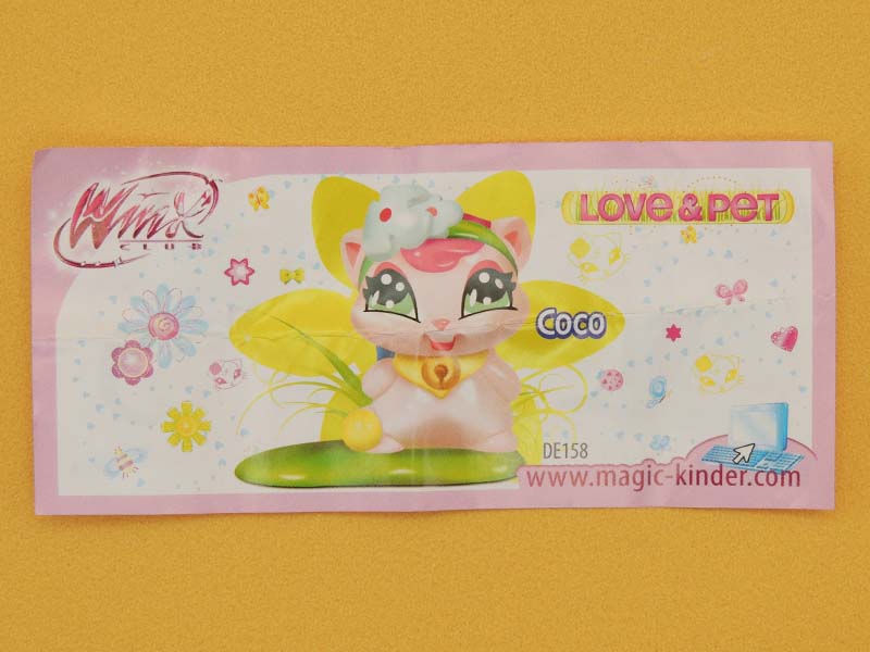 Winx Club - Coco Lucky Cat Figurine Chat - Kinder Vintage 2010