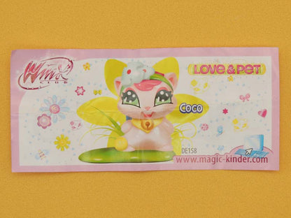 Winx Club - Coco Lucky Cat Figurine Chat - Kinder Vintage 2010
